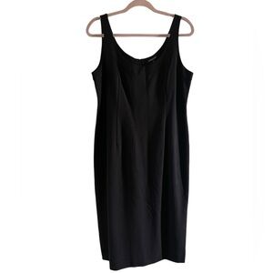 Eileen Fisher Viscose Stretch Sleeveless Ponte Black Dress Medium
